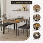 Ensemble Table et Chaises de Salle à Manger - Mobilier de Salle à Manger Moderne, Chaises Confortables, Design Élégant à Pans Coupés, Construction Durable en MDF