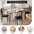Ensemble Table et Chaises de Salle à Manger - Mobilier de Salle à Manger Moderne, Chaises Confortables, Design Élégant à Pans Coupés, Construction Durable en MDF