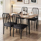 Ensemble Table et Chaises de Salle à Manger - Mobilier de Salle à Manger Moderne, Chaises Confortables, Design Élégant à Pans Coupés, Construction Durable en MDF