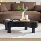 Okak – Ensemble de 2 tables basses gigognes modernes, tables d'appoint rondes à 2 niveaux, montage facile pour salon/chambre/balcon/jardin