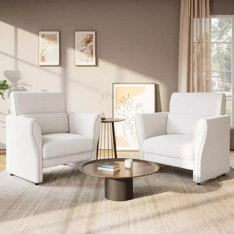 GustoWave Fauteuil d'appoint en tissu mi-siècle, fauteuil de lecture en velours capitonné pour salon