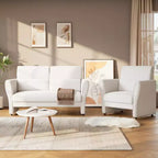 GustoWave Fauteuil d'appoint en tissu mi-siècle, fauteuil de lecture en velours capitonné pour salon