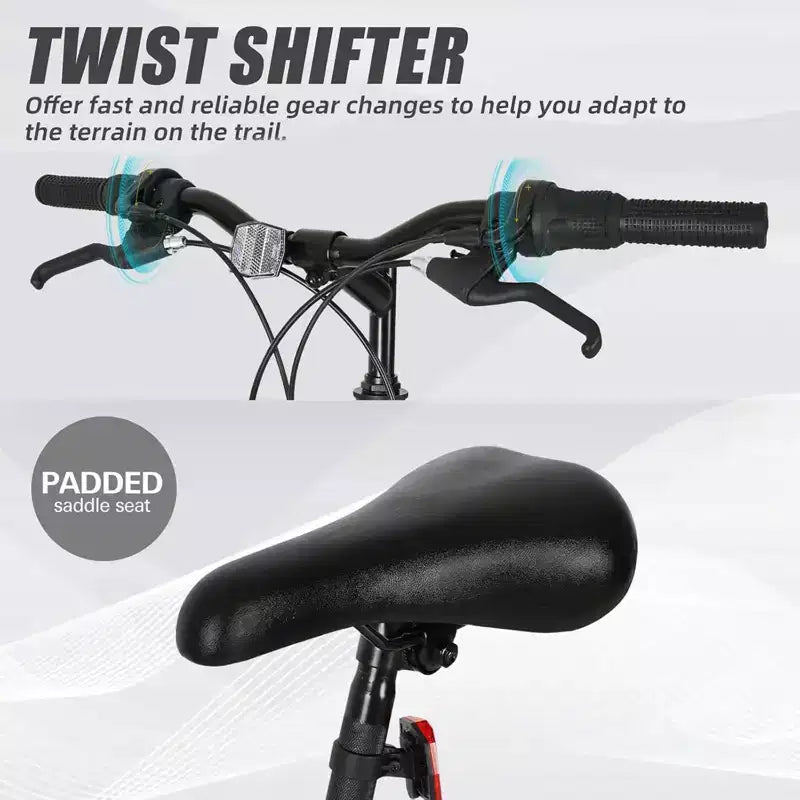 hykolity VTT 26 pouces Vélo de sport 18 vitesses VTT Cyclisme pour Adultes Hommes Femmes 14 ans et plus Vélos de sport extérieur Noir Vélo à double suspension intégrale