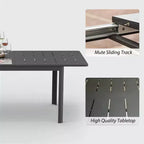 CLIHOME Table de salle à manger extensible pour terrasse, 65-95, en aluminium, rectangulaire, 6-8 personnes