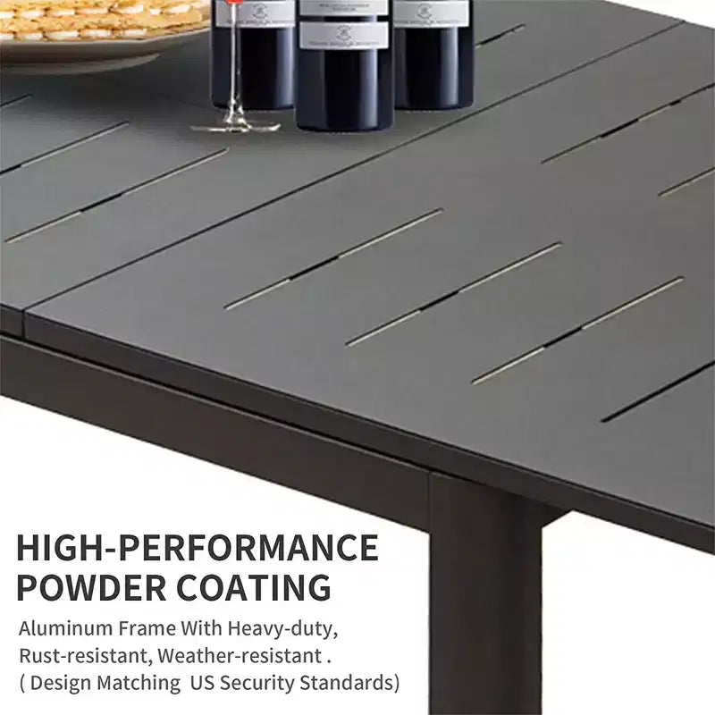 CLIHOME Table de salle à manger extensible pour terrasse, 65-95, en aluminium, rectangulaire, 6-8 personnes