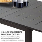 CLIHOME Table de salle à manger extensible pour terrasse, 65-95, en aluminium, rectangulaire, 6-8 personnes