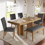 Ensemble de salle à manger extensible Whisen avec banc et 4 chaises