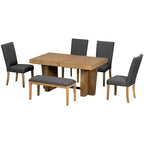 Ensemble de salle à manger extensible Whisen avec banc et 4 chaises