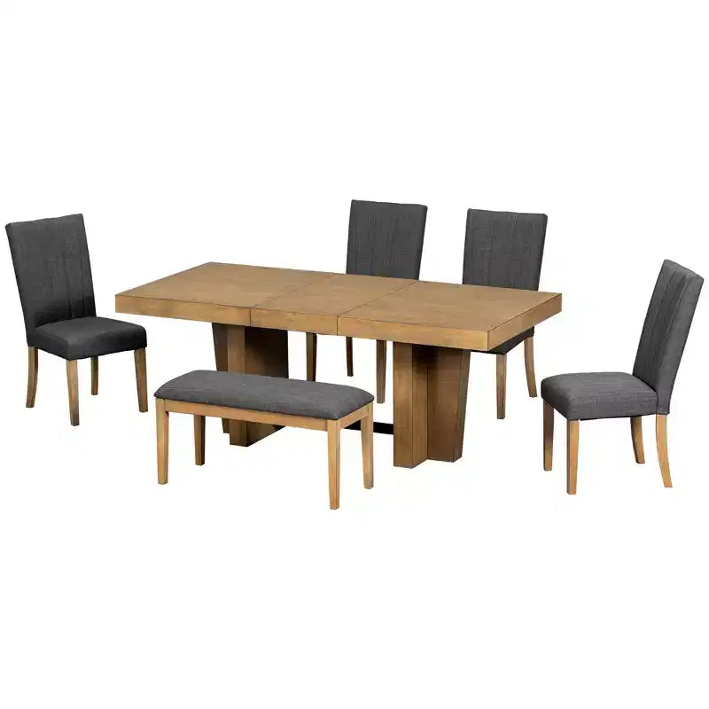 Ensemble de salle à manger extensible Whisen avec banc et 4 chaises
