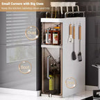 Étagère de rangement de cuisine en plastique - Meuble de rangement de bureau multifonctionnel pour la maison, Organisateur de bocaux à épices, Rangement de tiroir, Meuble d'appoint étroit