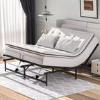 Cadre de lit réglable Sandinrayli avec base de lit électrique et télécommande filaire, fonction d'inclinaison ergonomique pour les pieds et la tête, King