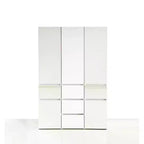 HomeStock 70,9 po H x 17,72 po L Système de rangement de placard en bois composite blanc pour rangement universel avec bacs de rangement