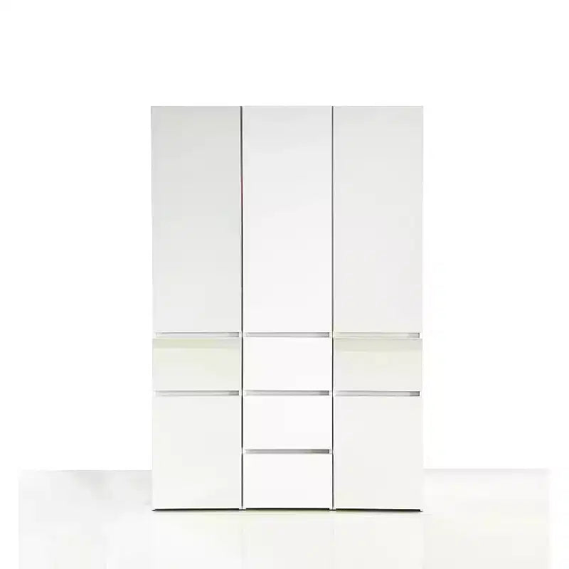 HomeStock 70,9 po H x 17,72 po L Système de rangement de placard en bois composite blanc pour rangement universel avec bacs de rangement