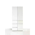 HomeStock 70,9 po H x 17,72 po L Système de rangement de placard en bois composite blanc pour rangement universel avec bacs de rangement