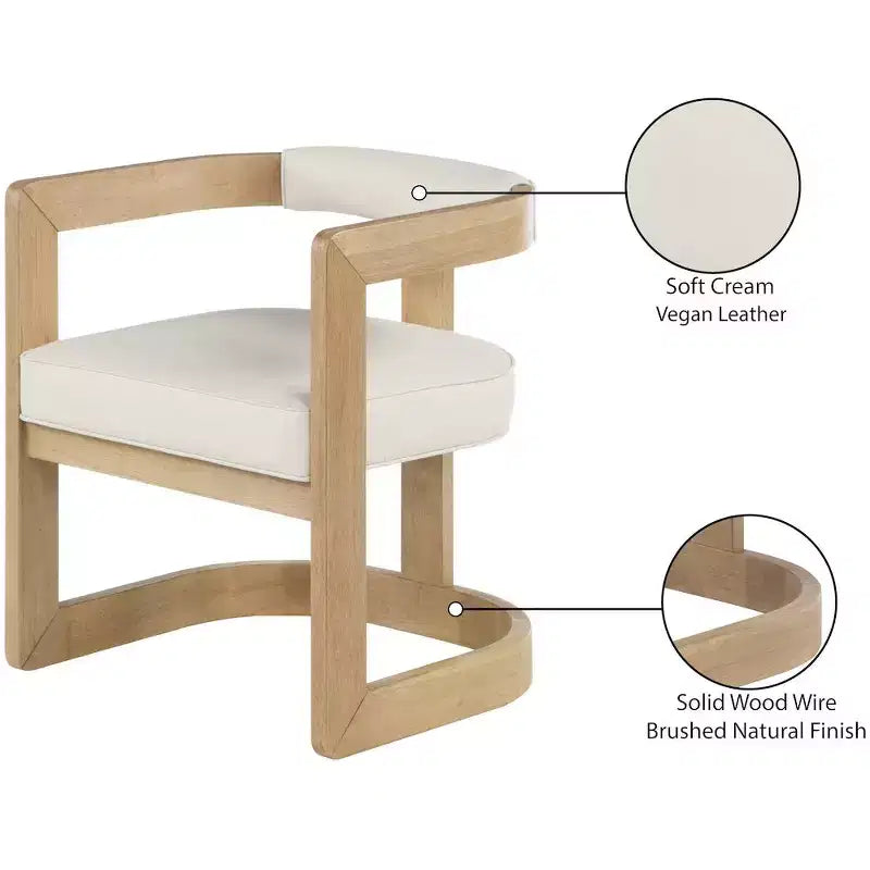 Meridian Furniture, Chaise de salle à manger Manchester en cuir végétalien