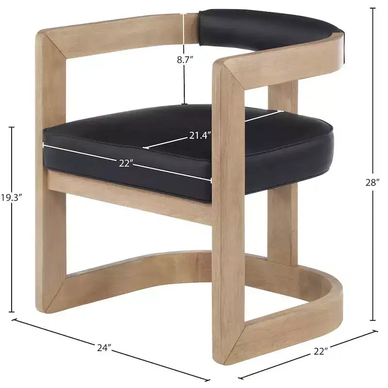 Meridian Furniture, Chaise de salle à manger Manchester en cuir végétalien