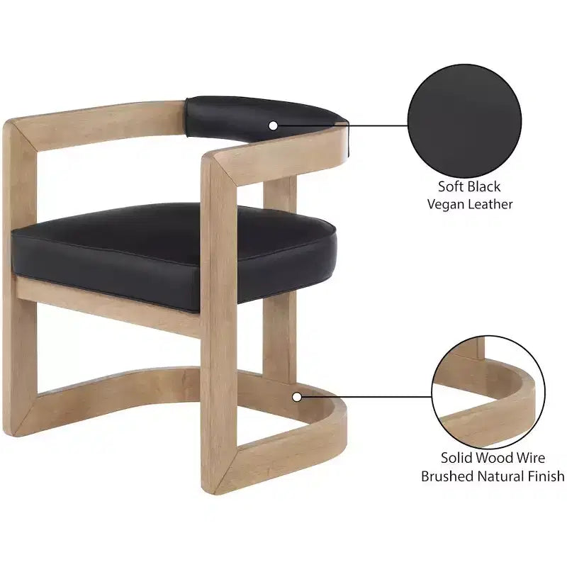 Meridian Furniture, Chaise de salle à manger Manchester en cuir végétalien