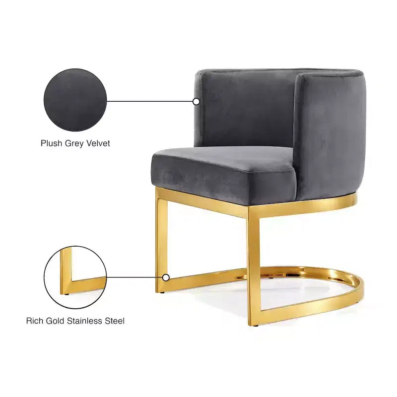 Meridian Furniture, Chaise de salle à manger en velours Gianna
