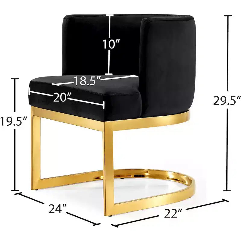 Meridian Furniture, Chaise de salle à manger en velours Gianna