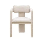 Meridian Furniture, Chaises de salle à manger en tissu chenille beige Brenda, lot de 2