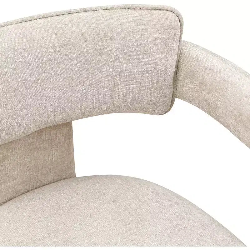 Meridian Furniture, Chaises de salle à manger en tissu chenille beige Brenda, lot de 2