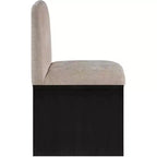 Chaise de salle à manger capitonnée en tissu chenille beige Shaw Meridina Furniture