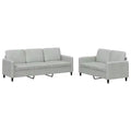 vidaXL Dark Gray Velvet Sofa Set with Sturdy Plywood & Metal Frame, Comfortable Padding - Includes Two and Three-Seater Sofas