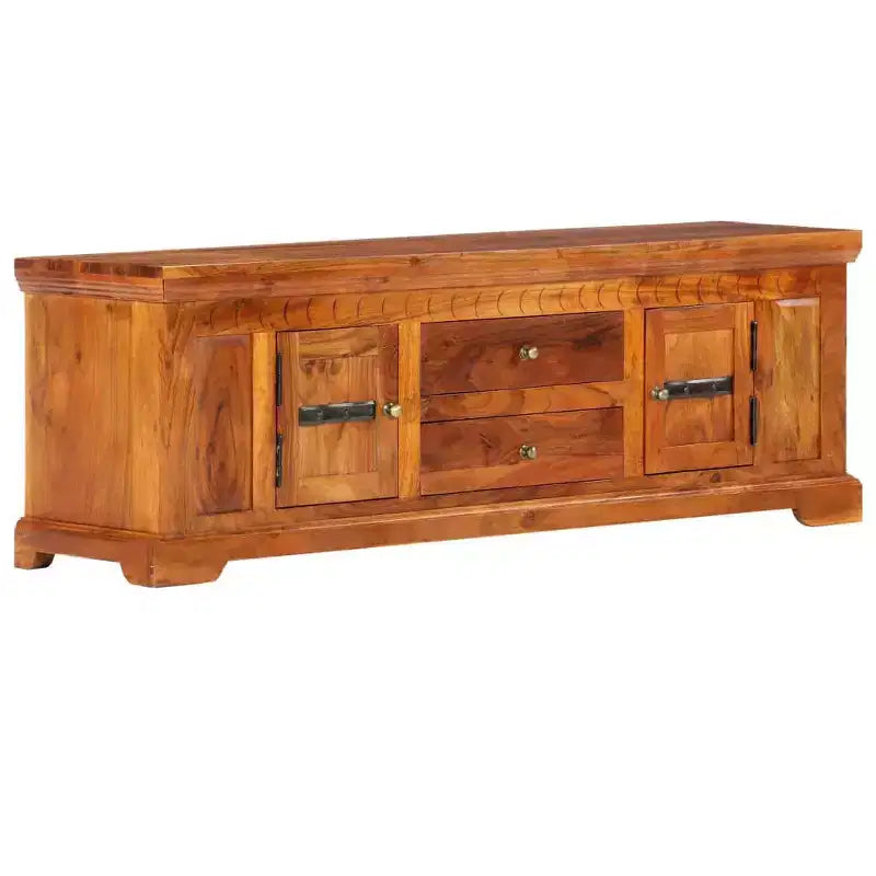 vidaXL Meuble TV miel Bois d'acacia massif, Bois d'ingénierie moyen
