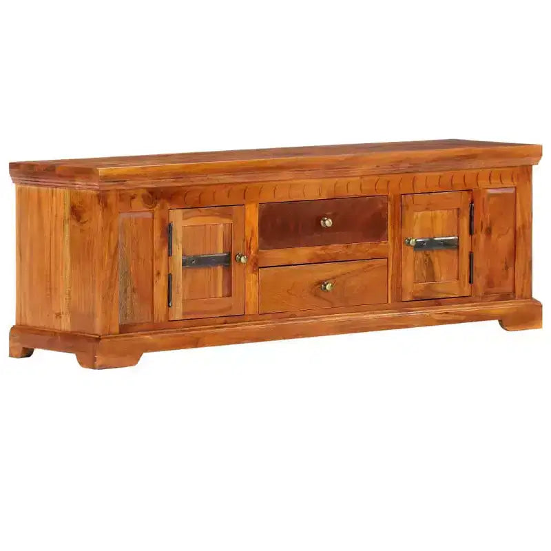 vidaXL Meuble TV miel Bois d'acacia massif, Bois d'ingénierie moyen