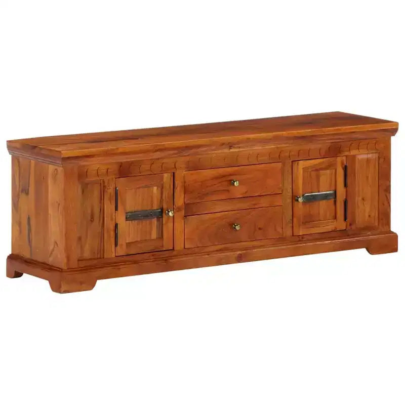 vidaXL Meuble TV miel Bois d'acacia massif, Bois d'ingénierie moyen