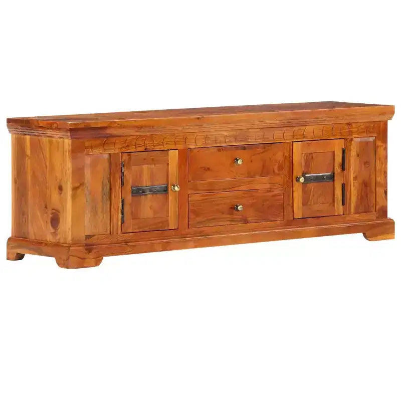 vidaXL Meuble TV miel Bois d'acacia massif, Bois d'ingénierie moyen