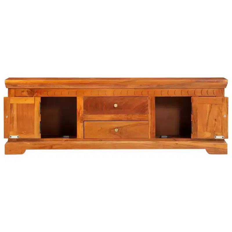 vidaXL Meuble TV miel Bois d'acacia massif, Bois d'ingénierie moyen
