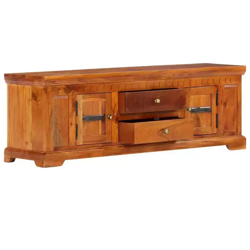 vidaXL Meuble TV miel Bois d'acacia massif, Bois d'ingénierie moyen
