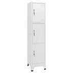 vidaXL Armoire de rangement en acier à 3 compartiments - Résistante, montage facile, rangement sécurisé et nettoyage facile