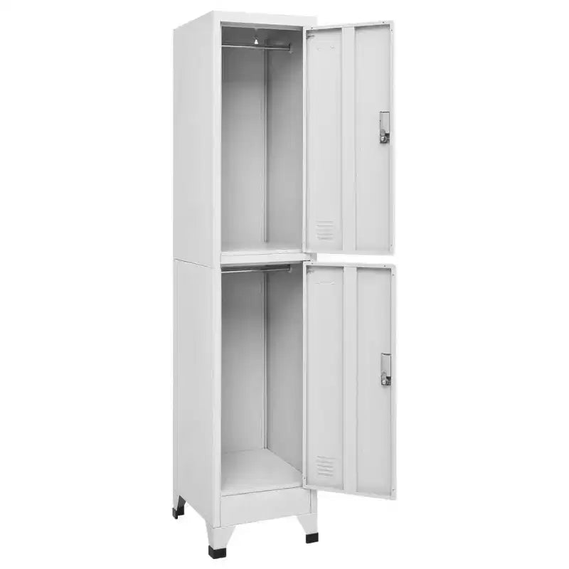vidaXL Casier Gris en Acier Grand Casier de Rangement Industriel Rectangulaire - Gris avec 2 Casiers