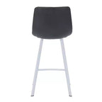 Tabouret de bar en cuir Elland de LeisureMod – Tabouret moderne de hauteur comptoir avec pieds en acier inoxydable blanc pour îlot de cuisine ou bar à domicile, lot de 2