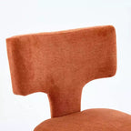 CLIHOME Lot de 2 tabourets de bar mi-siècle hauteur comptoir, chaises d'appoint de cuisine rembourrées en tissu lin de style campagnard avec dossier incurvé