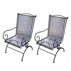 Four Seasons Courtyard Uptown Modern Outdoor Patio Courtyard Steel Mesh Swivel Lounge Rockers Backyard Seating Furniture Arm Chair Set, 2 Pack, Black