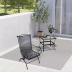 Fauteuils pivotants inclinables de jardin modernes d'extérieur en maille d'acier de la marque Four Seasons Courtyard Uptown, lot de 2, couleur noire