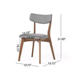 Ensemble de salle à manger 5 pièces GDFStudio Leora, de style moderne du milieu du siècle, en bois et tissu