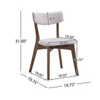 Ensemble de salle à manger 5 pièces GDFStudio Leora, de style moderne du milieu du siècle, en bois et tissu