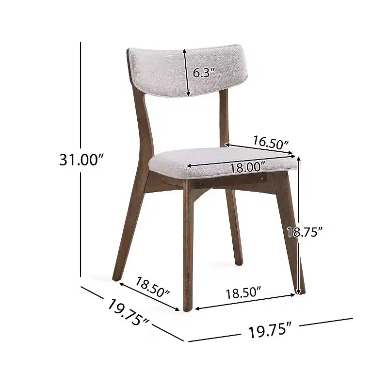 Ensemble de salle à manger 5 pièces GDFStudio Leora, de style moderne du milieu du siècle, en bois et tissu