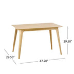 Ensemble de salle à manger 5 pièces GDFStudio Leora, de style moderne du milieu du siècle, en bois et tissu
