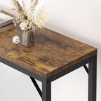 Console étroite, table d'entrée fine de 15 cm, consoles à 2 niveaux pour l'entrée, table de canapé industrielle mince avec étagère réglable, table derrière le canapé
