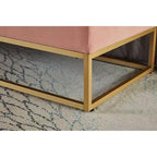 Banc de lit en velours TUYOHW avec base en métal et rangement, pour salon, rose