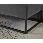 Banc de lit en velours TUYOHW avec base en métal et rangement, pour salon, gris