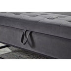 Banc de lit en velours TUYOHW avec base en métal et rangement, pour salon, gris