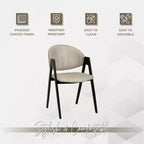 LeisureMod Savor Chaise de salle à manger moderne Chaises d'appoint rembourrées avec dossier incurvé et cadre en fer Chaises de cuisine et de salle à manger du milieu du siècle Lot de 2