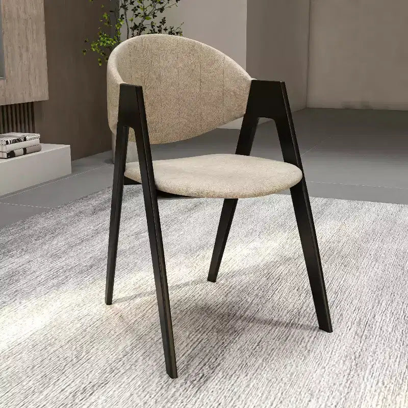 LeisureMod Savor Chaise de salle à manger moderne Chaises d'appoint rembourrées avec dossier incurvé et cadre en fer Chaises de cuisine et de salle à manger du milieu du siècle Lot de 2