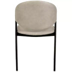 LeisureMod Savor Chaise de salle à manger moderne Chaises d'appoint rembourrées avec dossier incurvé et cadre en fer Chaises de cuisine et de salle à manger du milieu du siècle Lot de 2